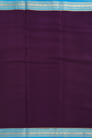 Contrast Border Plain Plum Purple Mysore Silk Saree