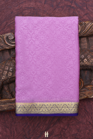 Mysore Silk Saree In Mauve Purple With Self Design