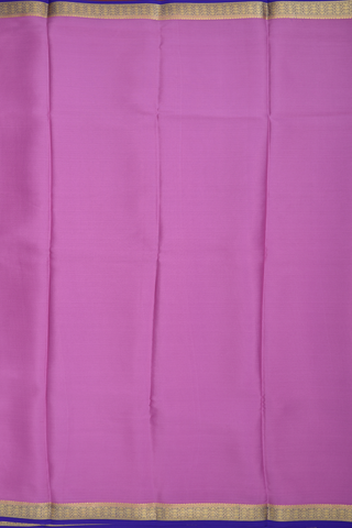 Mysore Silk Saree In Plain Mauve Purple With Contrast Border