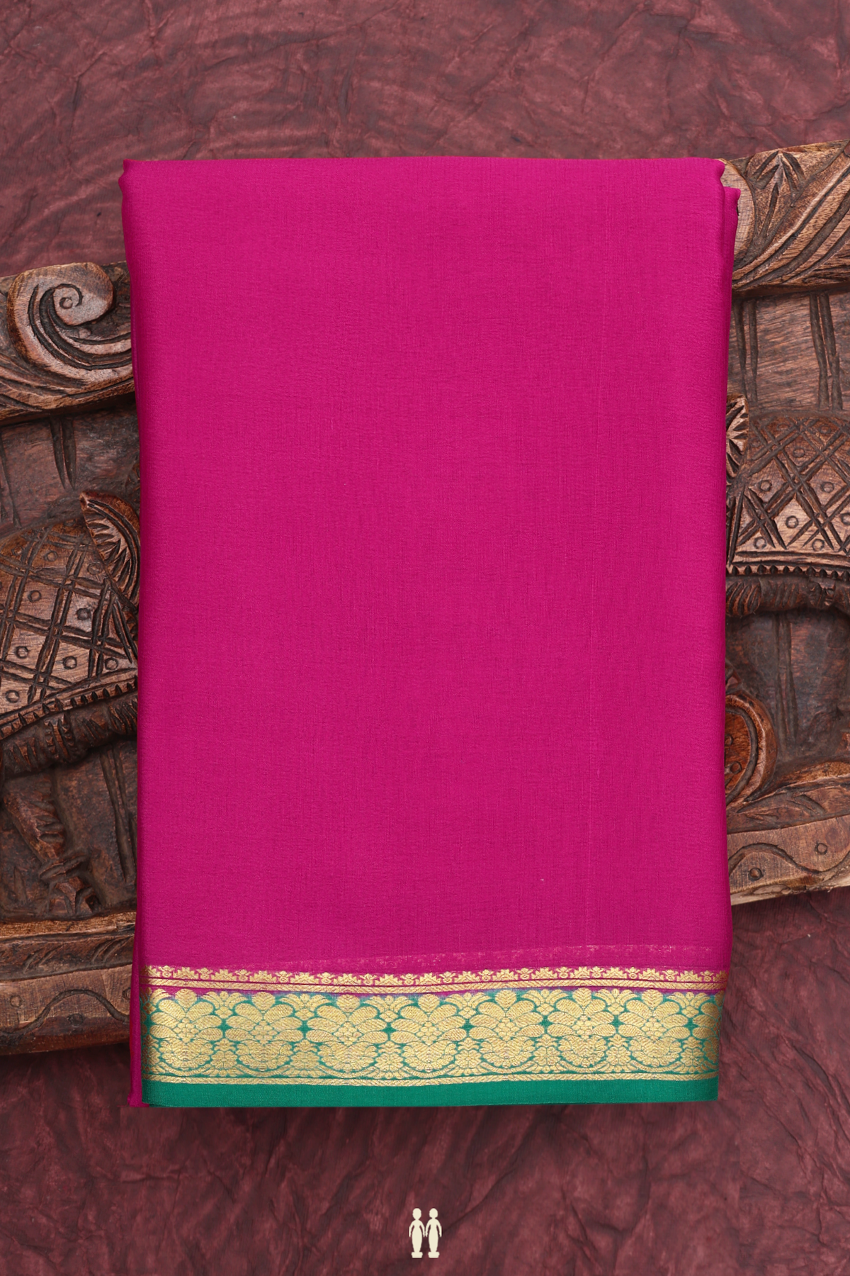 Mysore Silk Saree In Magenta With Zari Border