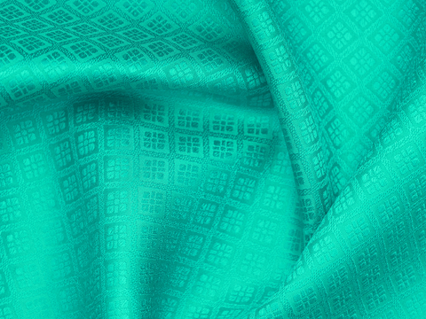 Jacquard Design Turquoise Blue Kanchipuram Blouse Material