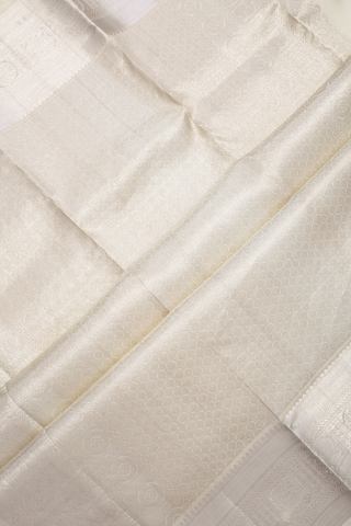 Vanasingaram Design White Kanchipuram Silk Saree