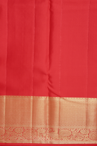 Floral Zari Design Chilli Red Kanchipuram Silk Saree