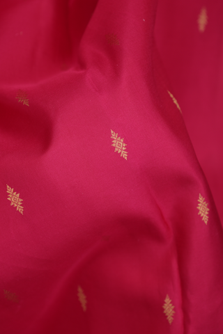 Kanchipuram Silk Saree In Rani Pink With Zari Buttis