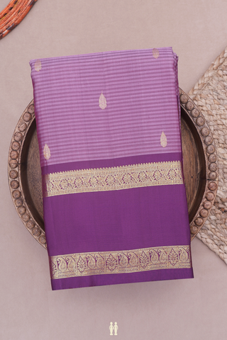 Kanchipuram Silk Saree In Dusty Purple With Zari Buttas