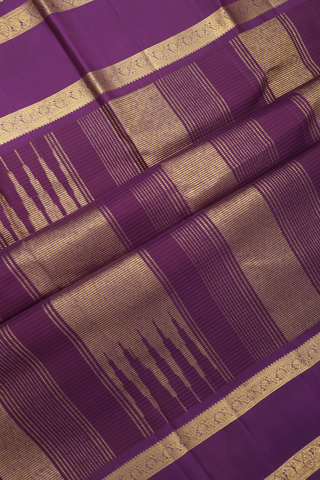 Kanchipuram Silk Saree In Dusty Purple With Zari Buttas