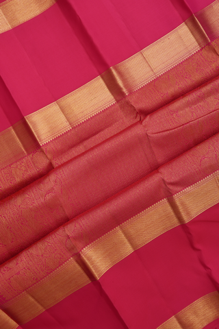 Zari Checked Design Hot Pink Kanchipuram Silk Saree