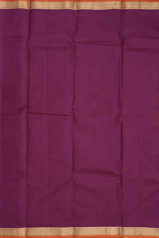 Kanchipuram Silk Saree In Plum Purple With Chevron Design