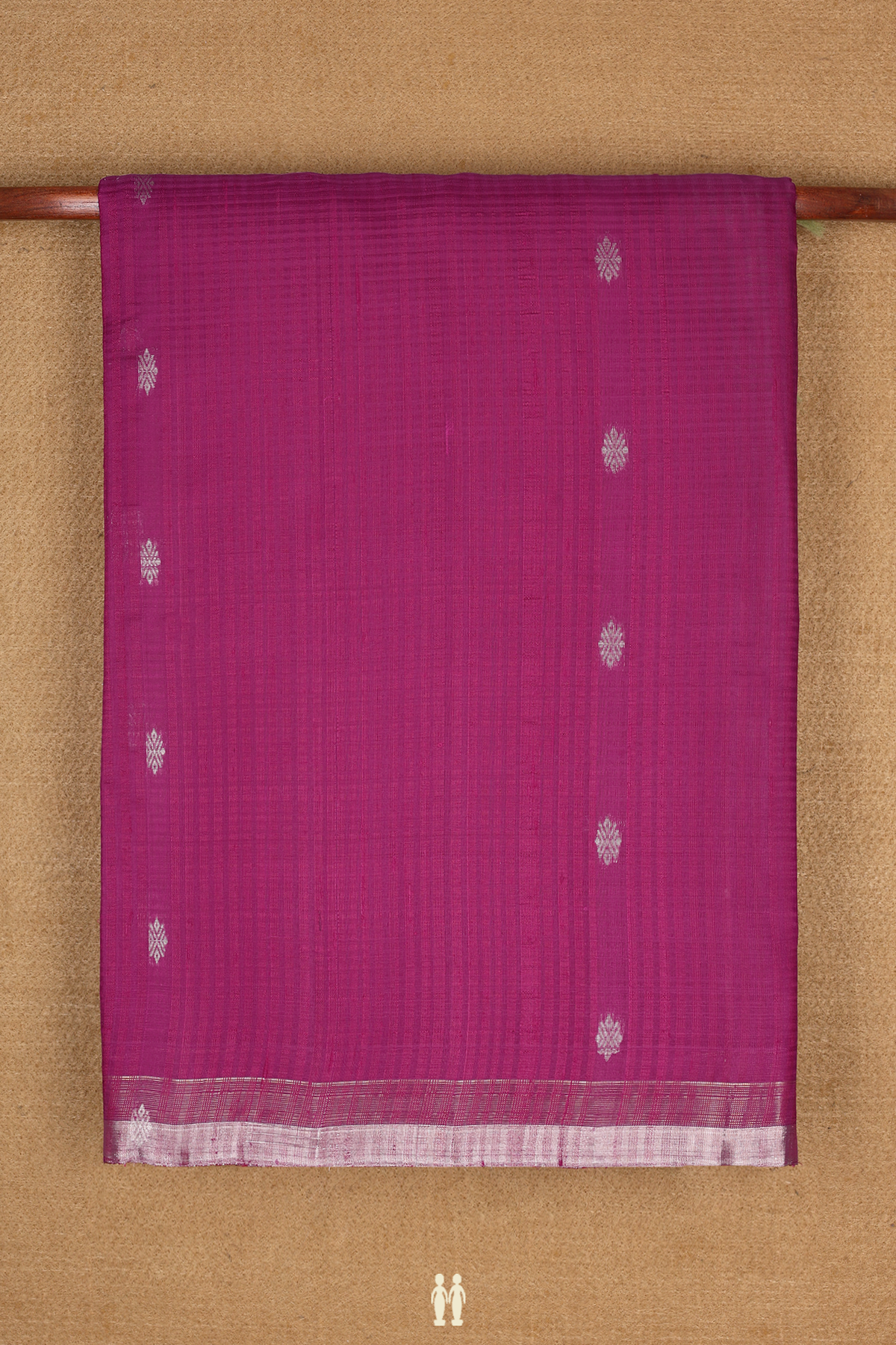 Raw Silk Saree In Berry Purple With Zari Buttas