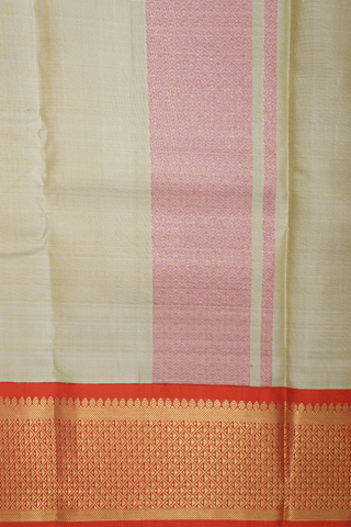 Beige And Coral Pink Silk Dhoti With Shirt Material Set