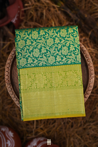 Brocade Design Bold Green Kanchipuram Pavadai Sattai Material