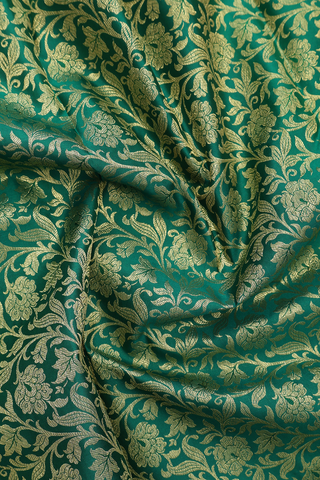 Brocade Design Bold Green Kanchipuram Pavadai Sattai Material