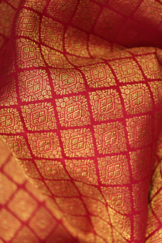 Brocade Design Crimson Red Kanchipuram Silk Saree