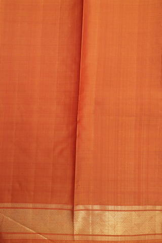 Brocade Design Ginger Orange Kanchipuram Silk Saree