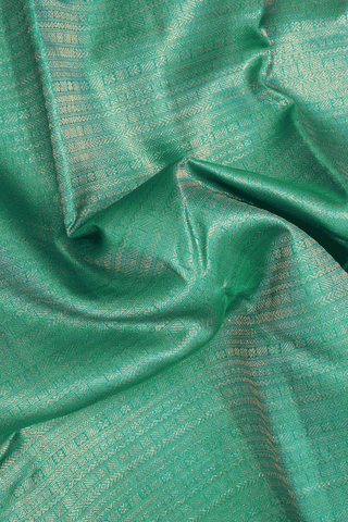 Brocade Design Peacock Green Kanchipuram Silk Saree