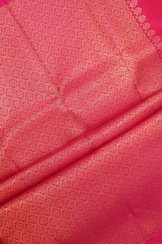 Brocade Design Rani Pink Kanchipuram Silk Saree