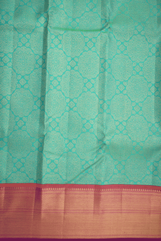 Brocade Design Sea Green Kanchipuram Silk Saree