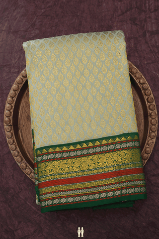 Brocade Zari Design Light Sage Green Kanchipuram Silk Saree