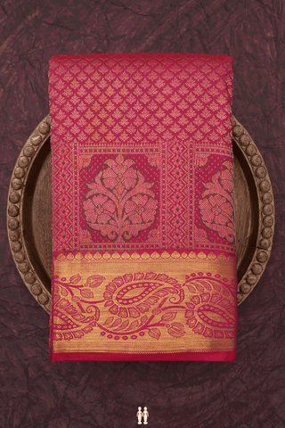 Brocade Zari Design Rani Pink Kanchipuram Silk Saree