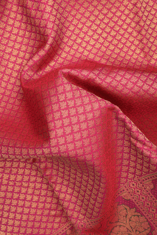 Brocade Zari Design Rani Pink Kanchipuram Silk Saree