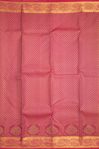 Brocade Zari Design Rani Pink Kanchipuram Silk Saree