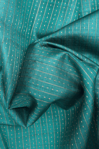 Checks With Buttis Peacock Green Tussar Silk Saree