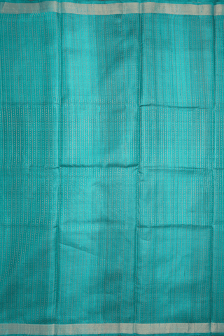 Checks With Buttis Peacock Green Tussar Silk Saree