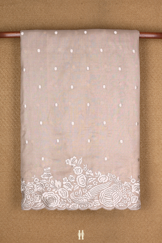 Tussar Silk Saree In Cream Color With Threadwork Buttis