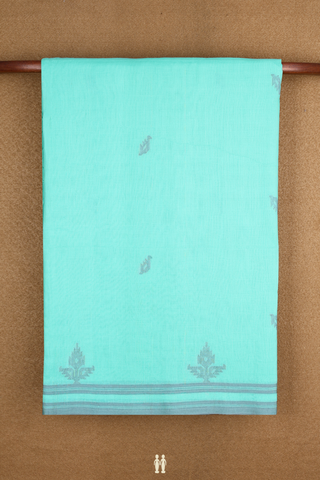 Allover Threadwork Buttas Sea Green Bengal Cotton Saree