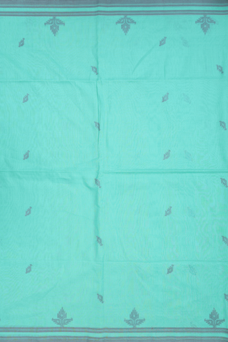 Allover Threadwork Buttas Sea Green Bengal Cotton Saree