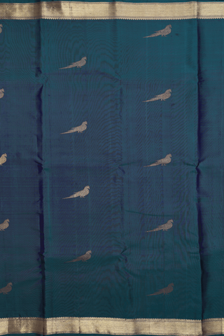 Parrot Zari Motifs Dual Tone Kanchipuram Silk Saree