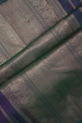 Stripes With Buttas Dual Tone Kanchipuram Silk Saree