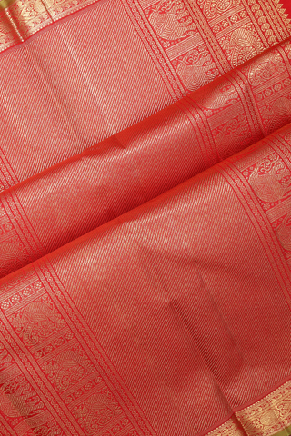 Rudraksh Zari Buttis Chilli Red Kanchipuram Silk Saree