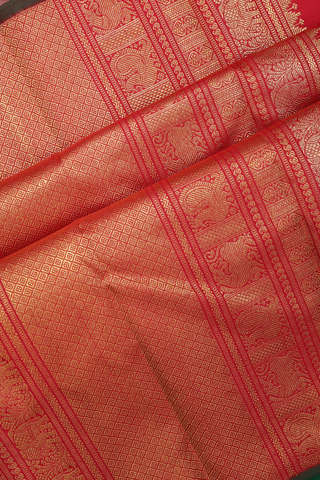 Peacock And Chakram Motifs Multicolor Kanchipuram Silk Saree