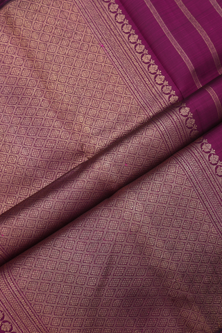 Kanchipuram Silk Saree In Berry Purple With Traditional Motifs