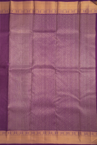 Kanchipuram Silk Saree In Grape Purple With Stripes Design