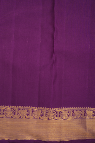 Kanchipuram Silk Saree In Grape Purple With Stripes Design