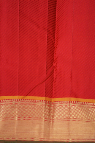 Kanchipuram Silk Saree In Mustard Yellow With Mandala Design