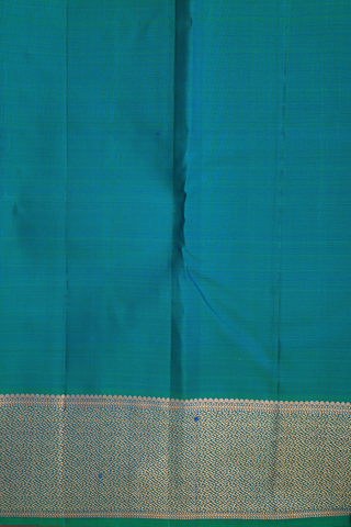 Kanchipuram Silk Saree In Teal Blue With Allover Design