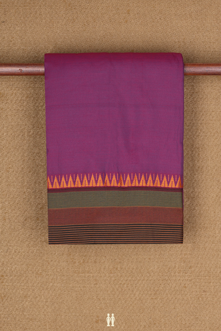 Dharwad Cotton Saree In Purple With Contrast Border