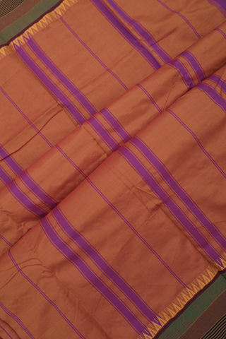 Dharwad Cotton Saree In Purple With Contrast Border