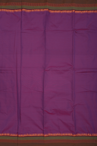 Dharwad Cotton Saree In Purple With Contrast Border