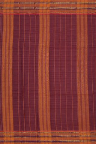 Narayanpet Cotton Saree In Maroon With Allover Checks Design