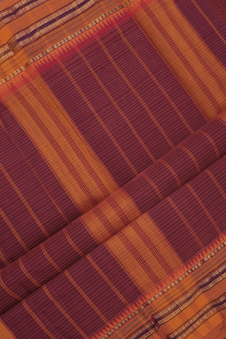 Narayanpet Cotton Saree In Maroon With Allover Checks Design