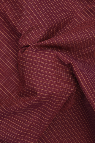 Narayanpet Cotton Saree In Maroon With Allover Checks Design