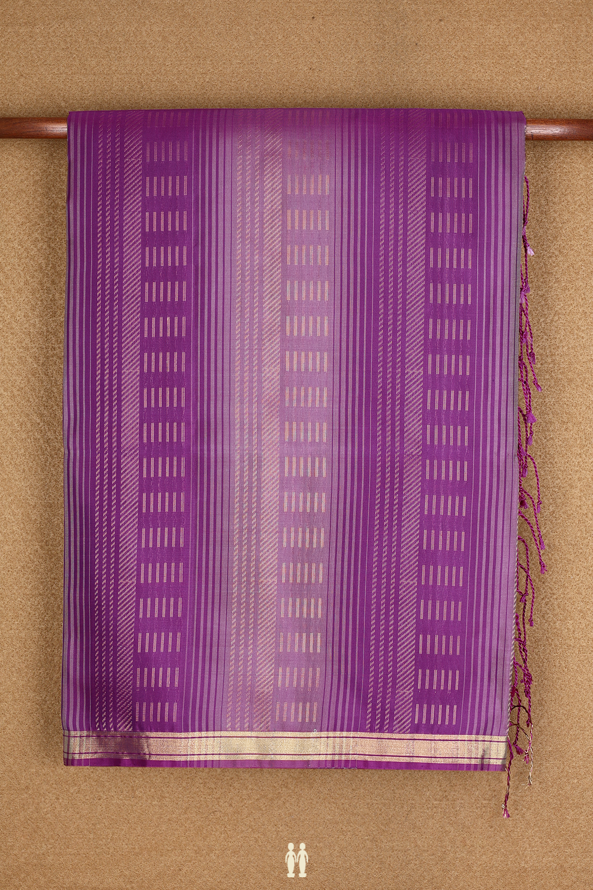 Allover Stripes Design Purple Soft Silk Saree