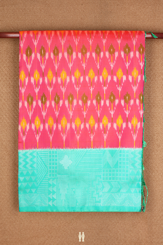 Allover Printed Design Coral Pink Soft Silk Saree