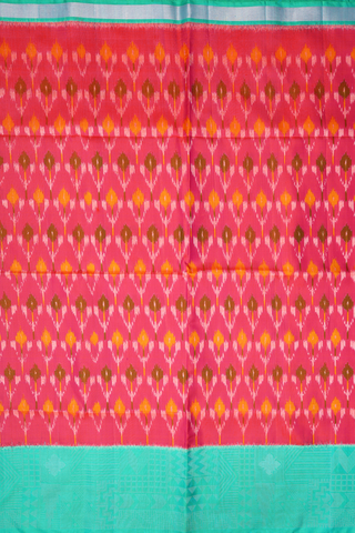 Allover Printed Design Coral Pink Soft Silk Saree