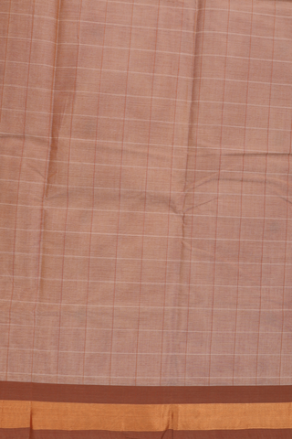 Kanchi Cotton Saree In Brown With Checks Design