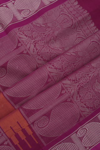 Coimbatore Cotton Saree In Purple With Checks Design